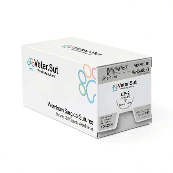 VeterSut VetXANONE Absorbable Suture Size 0 Cutting Needle 36in 12Ct-2