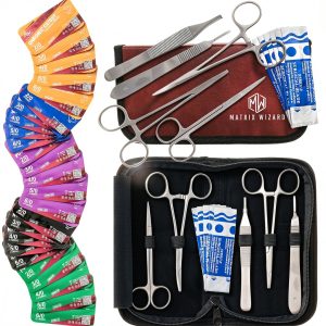 Suture Threads with Needle - 37PK Mixed Dissolvable and Non-Dissolvable Threads and Tool Kit: Camping Survival Military Tactical Drill, Clinic Rotation Suturing (Practice and Training Use)-0