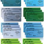 24 PK Mixed Training Sutures Thread with Needle Non-Absorbable: Nylon, Silk, Polyester, Polypropylene) - Wound Student Training Kit, Emergency First Aid Demo (2-0, 3-0,)-0