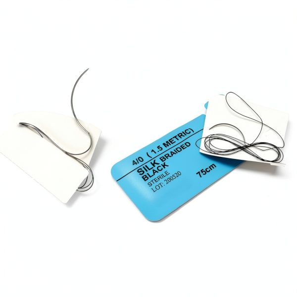 IMEDS Training Sutures 4/0 Silk, Box of 12 Pcs Suture Thread with Needle, Demo Teaching Set-3