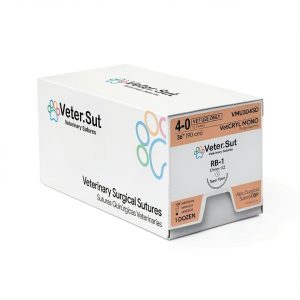 VeterSut VetCRYL Mono Poliglecaprone Surgical Suture 4-0, (RB-1) 1/2 17mm Taper Point 36", 12 Count, Veterinary Use-0