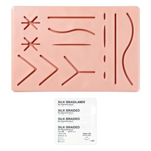 Ultrassist Suture Refill Kit for Medical and Vet Students, Silicone Stitching Pad with Pre-Cut Wounds & Various Sutures, Starter Practice Suture Training Kit (Education Use Only)-0