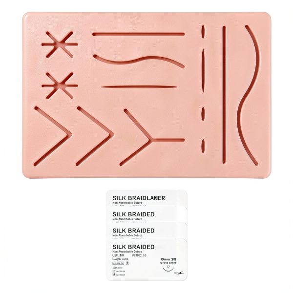Ultrassist Suture Refill Kit for Medical and Vet Students, Silicone Stitching Pad with Pre-Cut Wounds & Various Sutures, Starter Practice Suture Training Kit (Education Use Only)-0