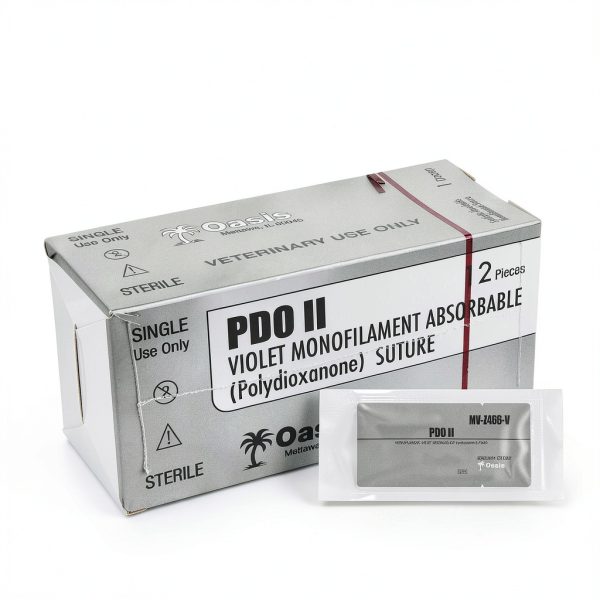 Oasis Vet PDO Surgical Suture 2-0 Needle 75cm Violet 12/Box-0