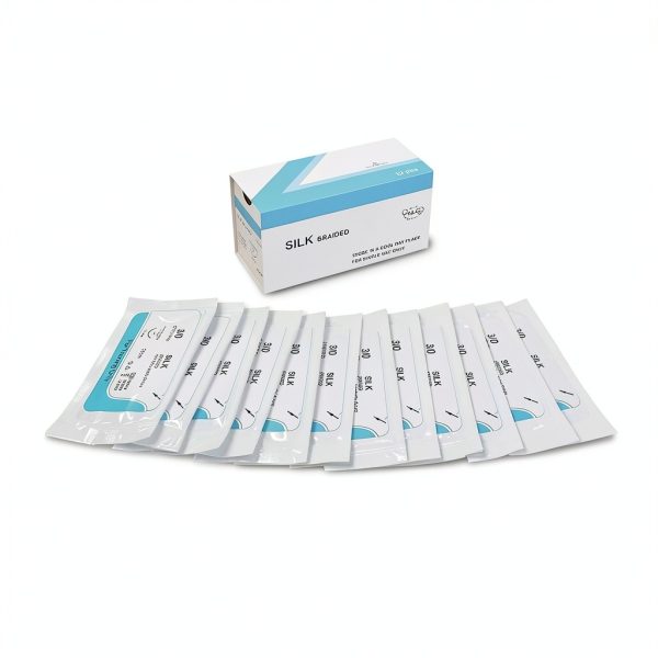 Silk Suture Thread 12 Pack Kits of Medicine 3/0 Reverse Cutting-0