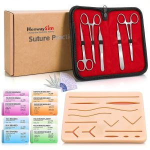 Complete Suture Kit HonwaySim with Tear‑Resistant Pad, 20 Threads-0