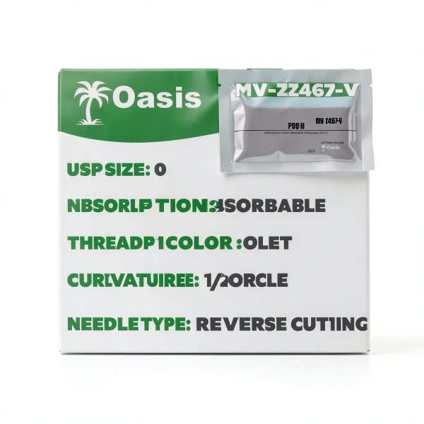 Oasis Vet PDO Surgical Suture 1/2 Reverse Cutting Needle 75cm Violet-1