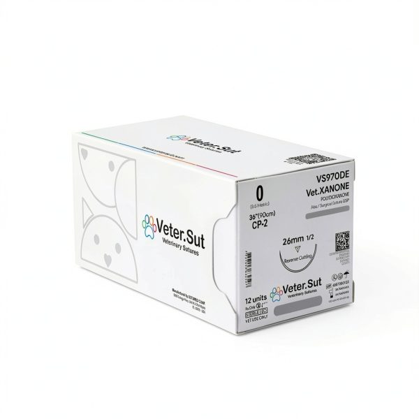 VeterSut VetXANONE Absorbable Suture Size 0 Cutting Needle 36in 12Ct-0