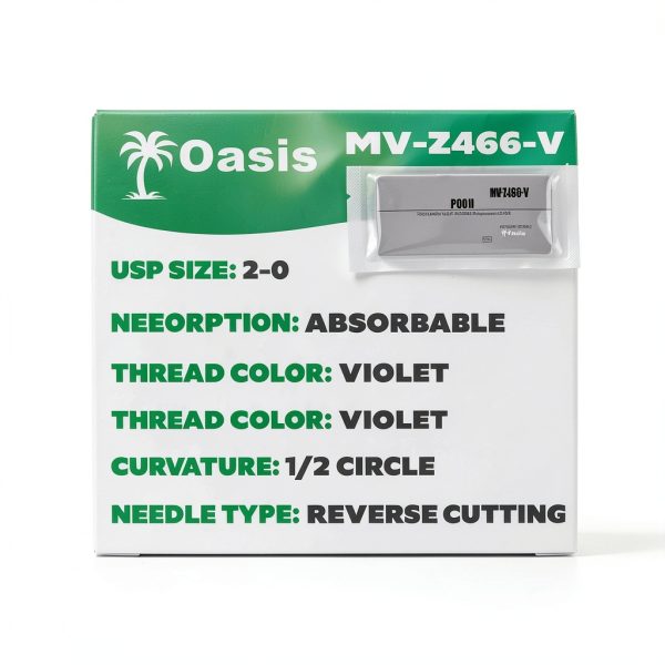 Oasis Vet PDO Surgical Suture 2-0 Needle 75cm Violet 12/Box-1