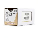 Ethicon Surgical Gut (Chromic) Suture, 1654G, Natural Absorbable, P-3 (13 mm), 3/8 Circle Needle, Size 4-0, 18" (45 cm)-0