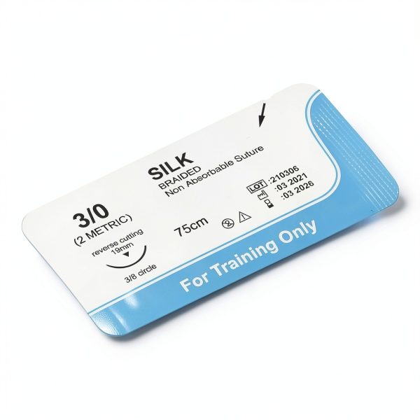 Silk Suture Thread 12 Pack Kits of Medicine 3/0 Reverse Cutting-3