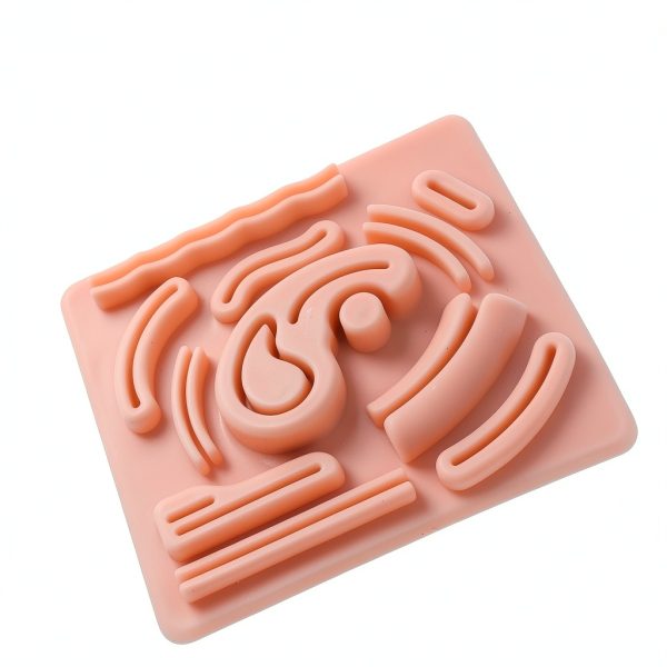 Silicone Laparoscopic Suture Simulation Pad, 3D Laparoscopic Suture Pad Laparoscopic Trainer with Pre Cut Wounds for Medical Student Doctor-5