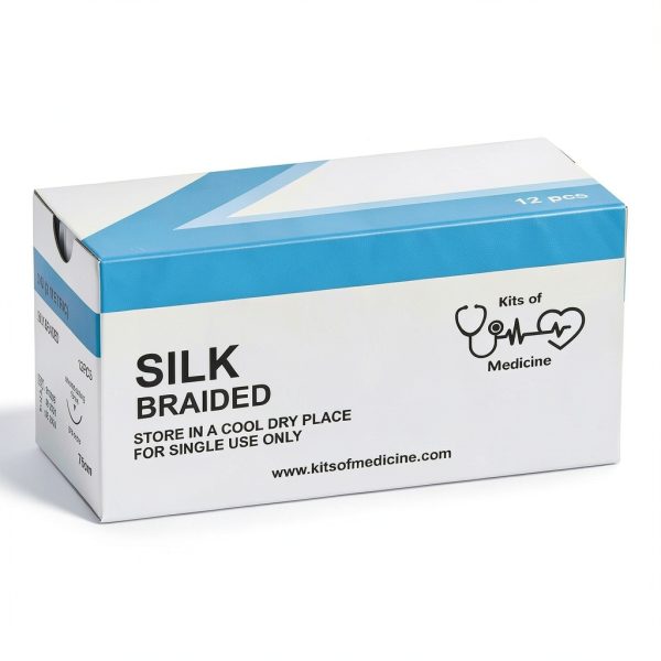 Silk Suture Thread 12 Pack Kits of Medicine 3/0 Reverse Cutting-1
