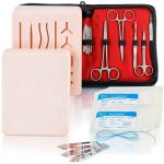 Complete Suture Practice Kit for Medical Students, Improved Stitches Kit Medical Including 2 x Large Suture Pads 1 x Plain, 1 x Pre-Cut, 5 Suture Tools, Surgical Practice Kit (Education Use Only)-0