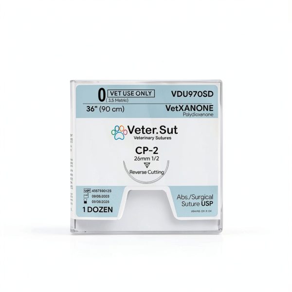 VeterSut VetXANONE Absorbable Suture Size 0 Cutting Needle 36in 12Ct-4