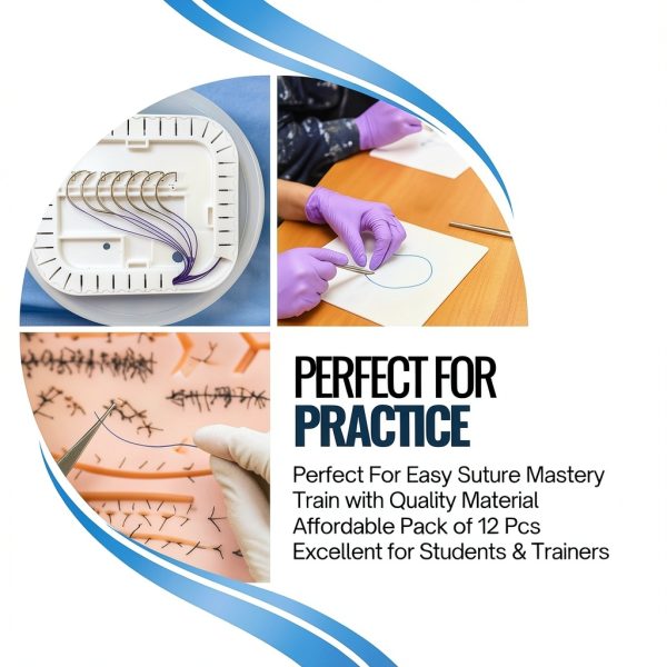 IMEDS Training Sutures 2/0 Nylon 12 Pcs Needle Teaching Set-5
