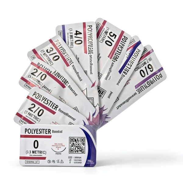 Sutures Thread with Needle (30PK Mix Absorbable: Chromic; Non-Absorbable: Silk, Nylon, Polyester, Polypropylene: 0,2-0,3-0,4-0,5-0,6-0) - Surgical Stitch Kit; Medical, Vet, RN's Hospital Training-3