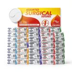 Sutures Thread with Needle (30PK Mix Absorbable: Chromic; Non-Absorbable: Silk, Nylon, Polyester, Polypropylene: 0,2-0,3-0,4-0,5-0,6-0) - Surgical Stitch Kit; Medical, Vet, RN's Hospital Training-0
