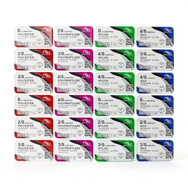 Mixed Sterile Sutures Thread with Needle 32PK (0, 2-0, 3-0, 4-0) Non-Absorbable - Surgical Emergency Practice, Medical, Nursing, EMT, PA, Dental, Veterinary Student's Hospital Training Kit, Taxidermy-5