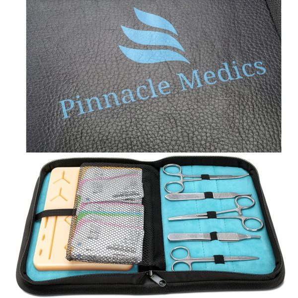 Suture Kit | Suture Practice Kit for Medical Students | Suture Pad and Tool Kit | 24 Mixed Sutures Thread with Needle | Medical, Nursing, and Vet Student Suture Training | Step by Step Video Tutorial-4