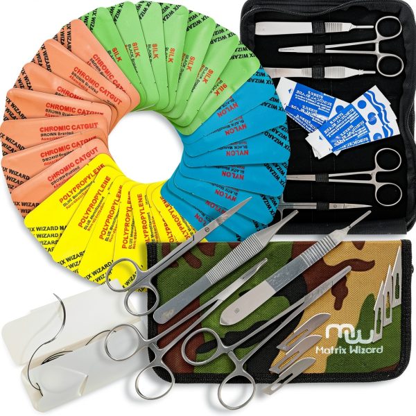 Mixed Suture Threads 40PK - 28 Dissolvable & Non-dissolvable Sutures-0