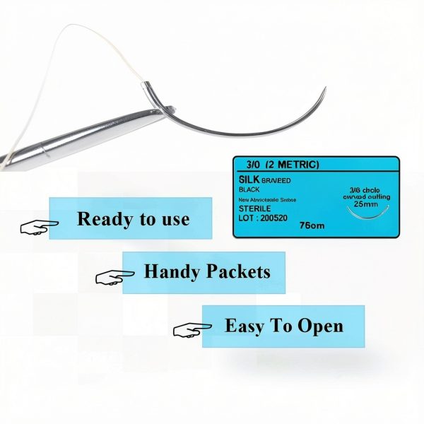 HTI Training Suture Thread 3-0 Silk Sterile 12pcs for Nurse Students-4