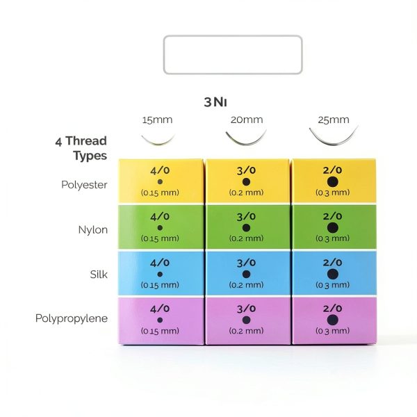 Practice Sutures Thread with Needle 24 Mixed Sizes for Medical-1