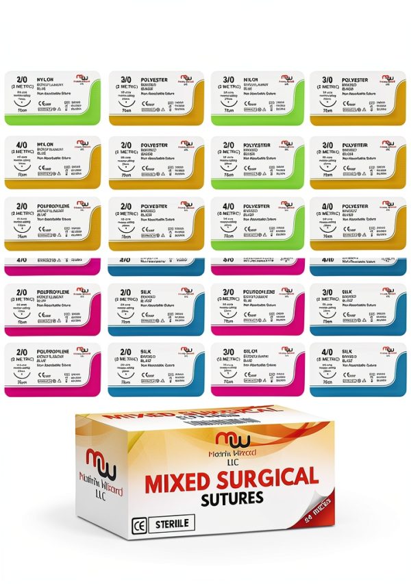 Sutures Thread with Needle Matrix Wizard 24 Mixed 2/0-4/0 Pack-0