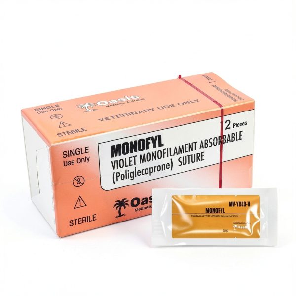 Oasis Vet Monofyl 2-0 Suture 3/8 24mm Reverse Cutting Needle 75cm-0