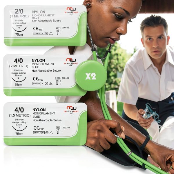 Sutures Thread with Needle Matrix Wizard 24 Mixed 2/0-4/0 Pack-3