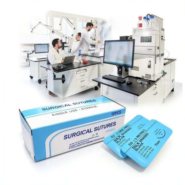 Suture Thread 2-0 Silk Sterile Needle Box 12pcs by HTI-3