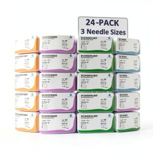 Practice Sutures Thread with Needle 24 Mixed Sizes for Medical-0