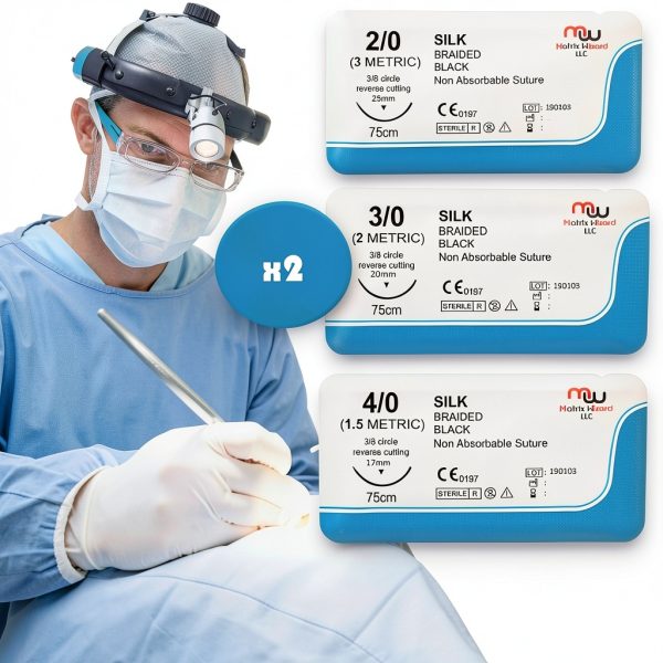 Sutures Thread with Needle Matrix Wizard 24 Mixed 2/0-4/0 Pack-1
