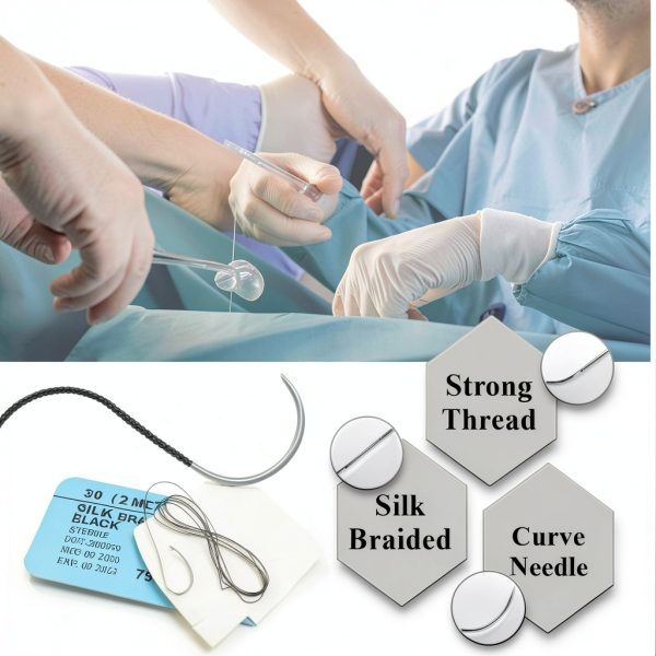 HTI Training Suture Thread 3-0 Silk Sterile 12pcs for Nurse Students-3