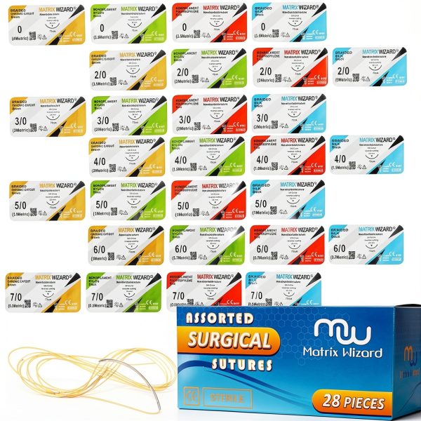 Mixed Sutures Thread with Needle Kit by Matrix Wizard for Medical-4